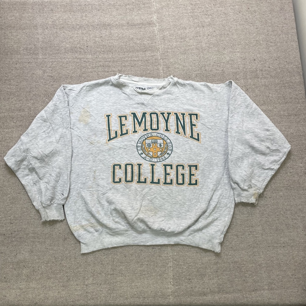 Vintage Graphic Pullover Sweatshirt Men XL Gray 1990s Gear